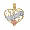 Thumbnail Image 1 of 14K Tri-Tone Gold "Madre" Heart Charm Pendant