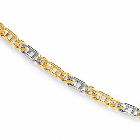 Window Link Bracelet in 10K Two-Tone Gold