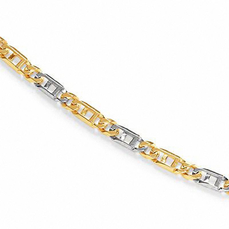 Men's Window Link Bracelet in 10K Two-Tone Gold