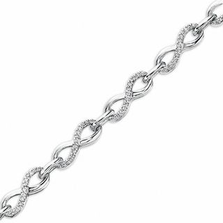 1/3 CT. T.W. Diamond Infinity Bracelet in Sterling Silver