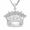 Thumbnail Image 1 of Sterling Silver Crown Pendant with Diamond Accents