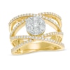 Thumbnail Image 1 of 1 CT. T.W. Multi-Diamond Crossover Ring in 14K Two-Tone Gold