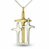 Thumbnail Image 0 of Heartfelt Collection Sterling Silver and 14K Gold Triple Cross Pendant