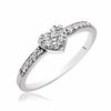 Thumbnail Image 1 of 1/4 CT. T.W. Diamond Cluster Heart Promise Ring in 14K White Gold