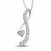 Thumbnail Image 0 of 1/5 CT. T.W. Journey Diamond Open Infinity Pendant with Heart Accent in 10K White Gold