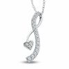 Thumbnail Image 1 of 1/5 CT. T.W. Journey Diamond Open Infinity Pendant with Heart Accent in 10K White Gold