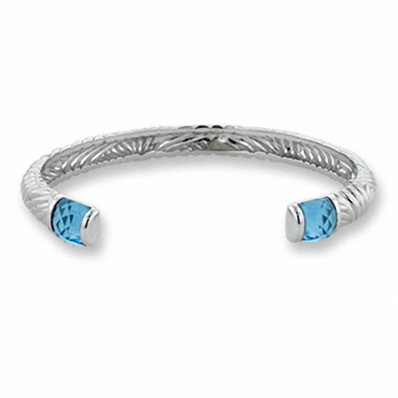 Blue Topaz Woven Cuff Bracelet