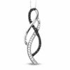Thumbnail Image 1 of 1/3 CT. T.W. Enhanced Black and White Diamond Twine Pendant in 10K White Gold