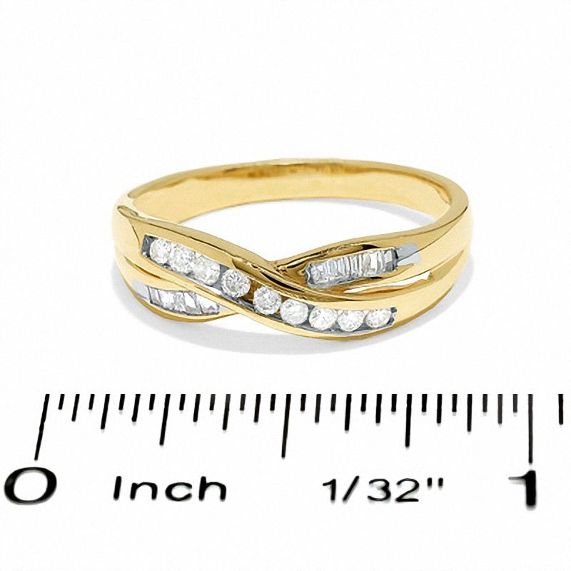 1/4 CT. T.W. Diamond Crossover Band in 14K Gold | Zales