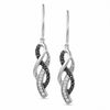 Thumbnail Image 1 of 1/4 CT. T.W. Enhanced Black and White Diamond Twine Earrings in 10K White Gold