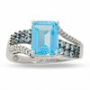 Thumbnail Image 0 of Blue Topaz Ring in 10K White Gold with Diamond Accents