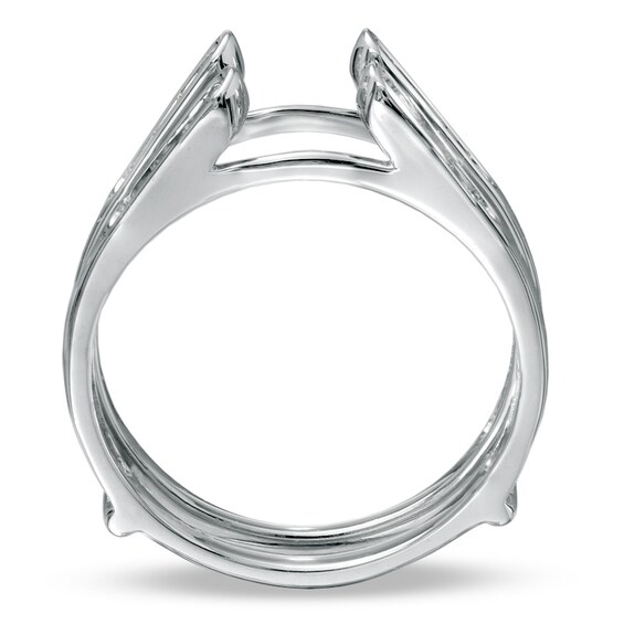 1/4 CT. T.w. Diamond Channel Cathedral Solitaire Enhancer in 14K White Gold