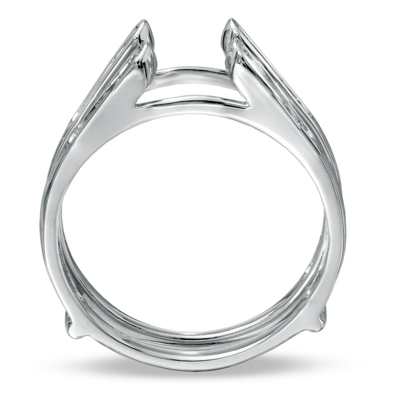 Main Image 2 of 1/4 CT. T.W. Diamond Channel Cathedral Solitaire Enhancer in 14K White Gold