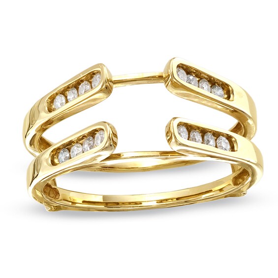 1/4 CT. T.w. Diamond Channel Cathedral Solitaire Enhancer in 14K Gold