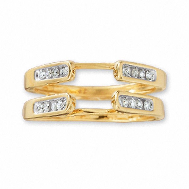 1/4 CT. T.W. Diamond Channel Cathedral Guard in 14K Gold Wedding