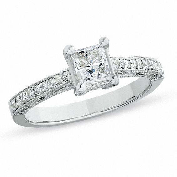 1 CT. T.w. Certified Princess-Cut Diamond Solitaire Engagement Ring in 14K White Gold