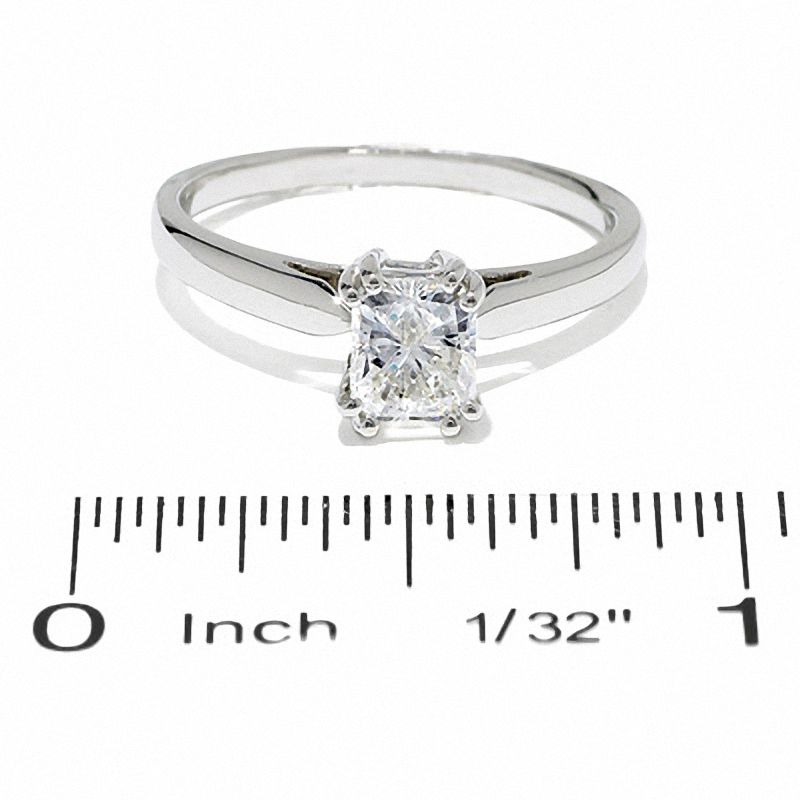 Main Image 3 of 3/4 CT. Certified Radiant-Cut Diamond Solitaire Engagement Ring in 14K White Gold