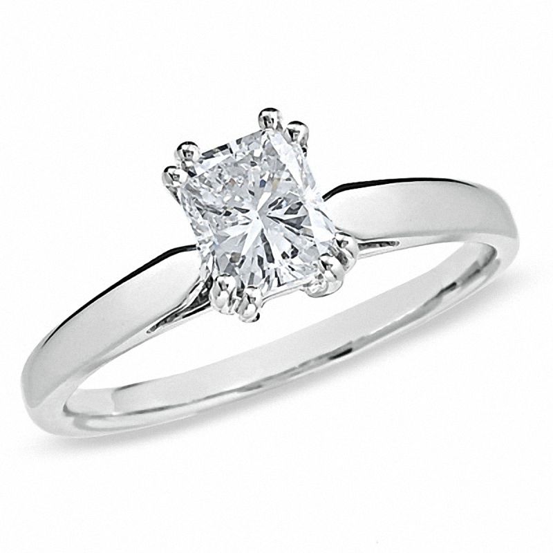 Main Image 1 of 1 CT. Certified Radiant-Cut Diamond Solitaire Engagement Ring in 14K White Gold