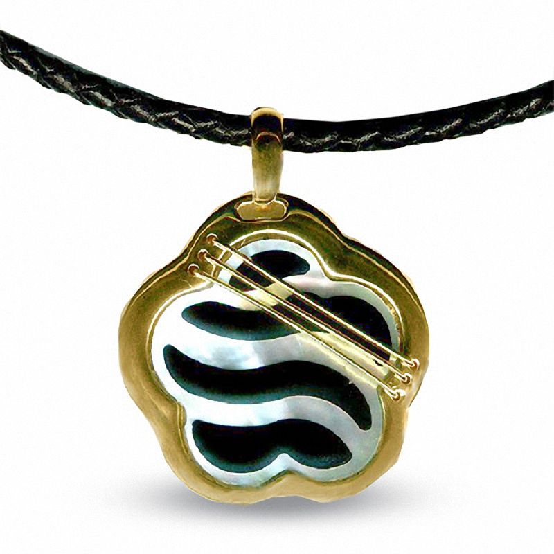 Main Image 1 of Mother-of-Pearl Daisy Pendant in 18K Gold