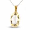 Thumbnail Image 1 of 18K Two-Tone Gold Stitch Oval Charm with 18" White Gold Box Chain