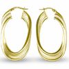 18K Gold Large Oval Hoop Earrings