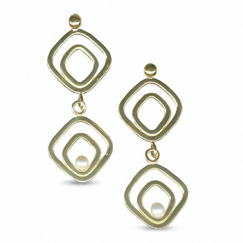 Main Image 1 of Freshwater Cultured Pearl Drop Earrings in 18K Gold