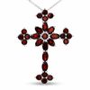 Thumbnail Image 1 of Large Garnet Cross in Sterling Silver