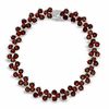 Thumbnail Image 2 of Garnet Cluster Tennis Bracelet in Sterling Silver