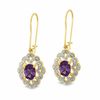 Thumbnail Image 1 of Lab-Created Alexandrite Earrings in 18K Gold over Sterling Silver