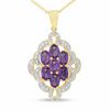 Thumbnail Image 1 of Created Alexandrite Cluster Pendant in 18K Gold over Sterling Silver