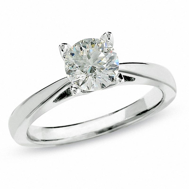 Main Image 1 of Celebration Lux® 1 CT. Certified Diamond Solitaire Engagement Ring in 18K White Gold (I/SI2)