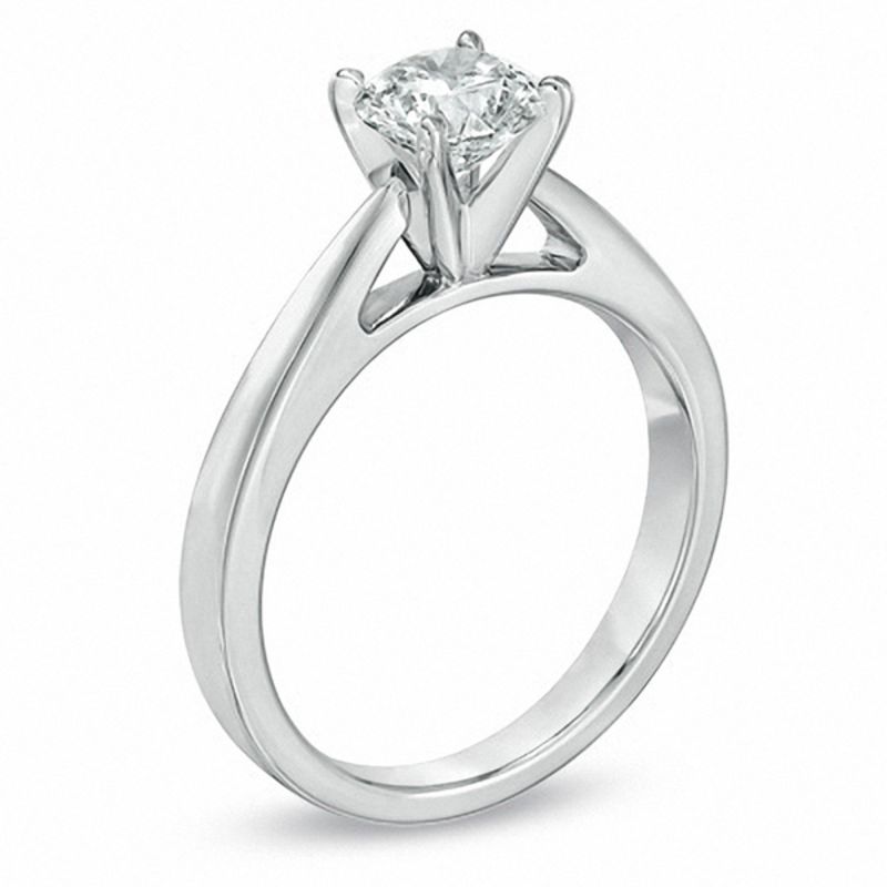 Main Image 2 of Celebration Lux® 1 CT. Certified Diamond Solitaire Engagement Ring in 18K White Gold (I/SI2)