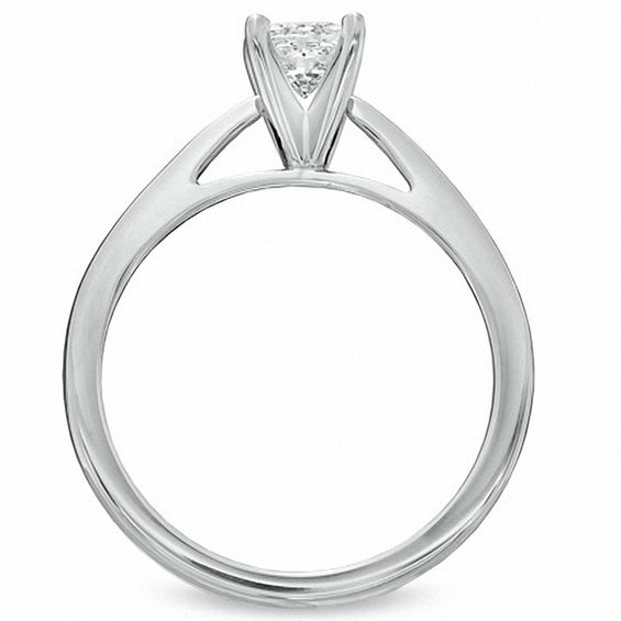 Celebration LuxÂ® / CT. Princess-Cut Certified Diamond Solitaire Engagement Ring in 18K White Gold (I/Si2