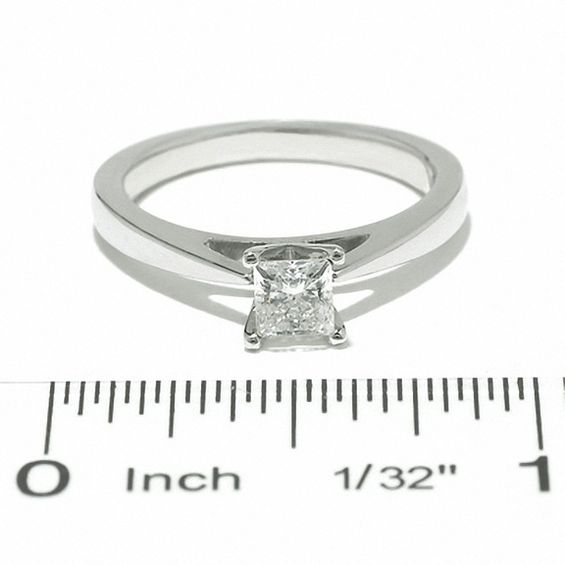 Celebration LuxÂ® / CT. Princess-Cut Certified Diamond Solitaire Engagement Ring in 18K White Gold (I/Si2
