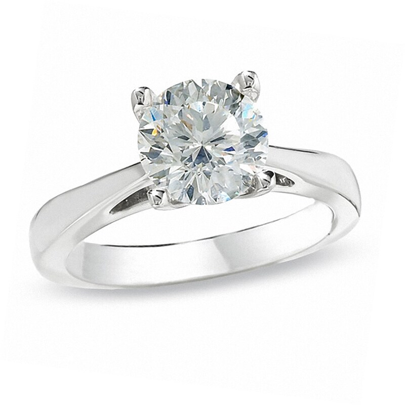 Main Image 1 of Celebration Lux® 2 CT. Certified Diamond Solitaire Engagement Ring in 18K White Gold (I/SI2)