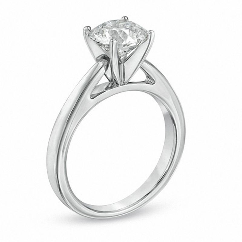 Main Image 2 of Celebration Lux® 2 CT. Certified Diamond Solitaire Engagement Ring in 18K White Gold (I/SI2)