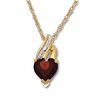 Thumbnail Image 1 of Heart-Shaped Lab-Created Ruby 10K Gold Pendant