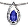 Thumbnail Image 1 of Pear-Shaped Ceylon Sapphire Drop Pendant in 10K White Gold with Diamond Accents