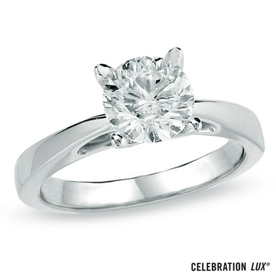 Celebration LuxÂ® 1-1/2 CT. Certified Diamond Solitaire Engagement Ring in 18K White Gold (I/Si2)