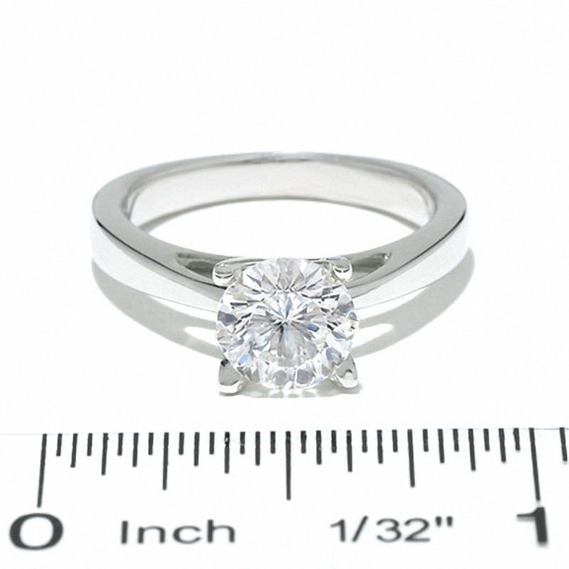 Main Image 4 of Celebration Lux® 1-1/2 CT. Certified Diamond Solitaire Engagement Ring in 18K White Gold (I/SI2)