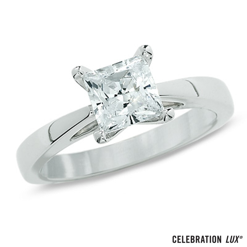Celebration Lux® 1-1/2 CT. Princess-Cut Diamond Solitaire Engagement Ring in 14K White Gold (I/SI2)