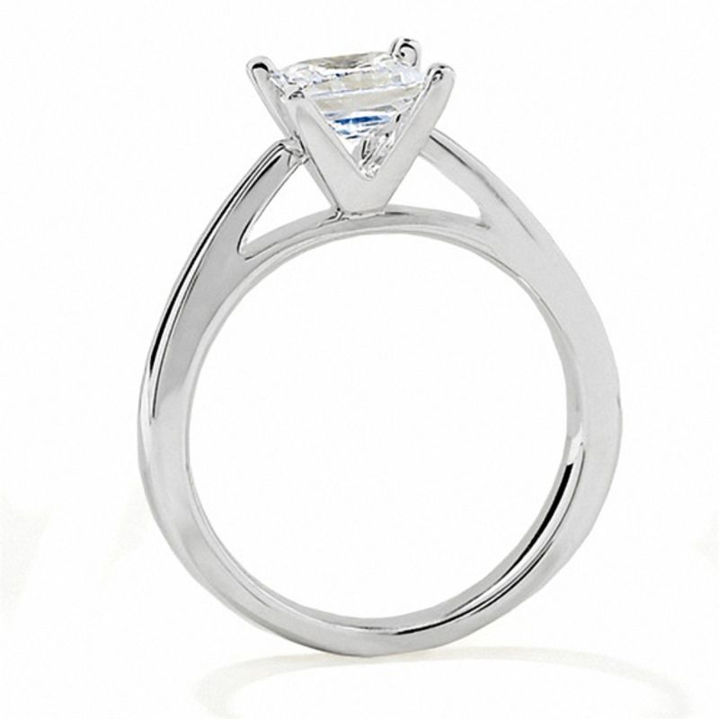 Main Image 3 of Celebration Lux® 1-1/2 CT. Princess-Cut Certified Diamond Solitaire Engagement Ring in 18K White Gold (I/SI2)