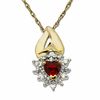 Thumbnail Image 0 of 1/10 CT. T.W. Diamond and Lab-Created Ruby Heart Pendant in 10K Gold