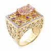 Thumbnail Image 0 of Cushion-Cut Pink Morganite with Amethyst and Diamond Accents in 14K Gold