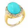 Thumbnail Image 1 of Oval Turquoise Ring in 14K Gold with Diamond Accents