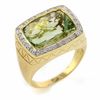 Thumbnail Image 1 of Cushion-Cut Green Quartz and Diamond Accent Ring in 14K Gold