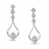 Thumbnail Image 1 of 1/6 CT. T.W. Diamond Teardrop Dangle Earrings in 14K White Gold