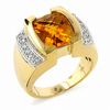 Thumbnail Image 1 of Square Citrine Ring with Diamond Accents in 14K Gold