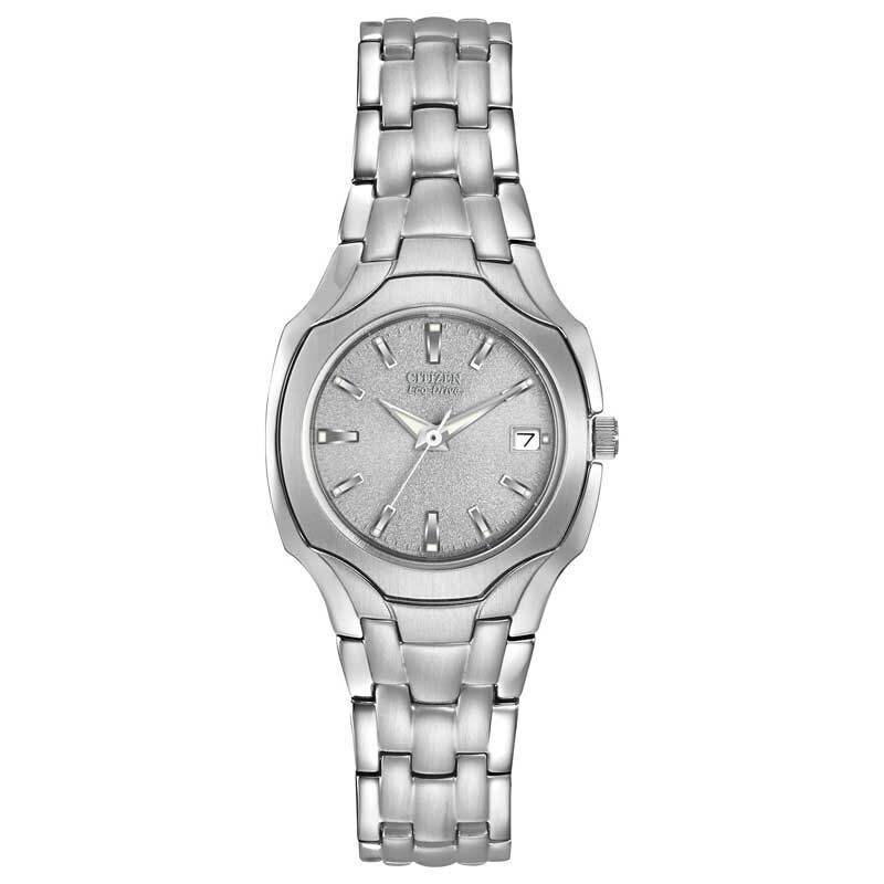 Main Image 1 of Ladies' Citizen Eco-Drive® Bracelet Watch with Silver Dial in Stainless Steel (Model: EW1250-54A)
