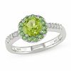 Thumbnail Image 0 of Peridot & Tsavorite Ring with Diamond Accents in 14K White Gold